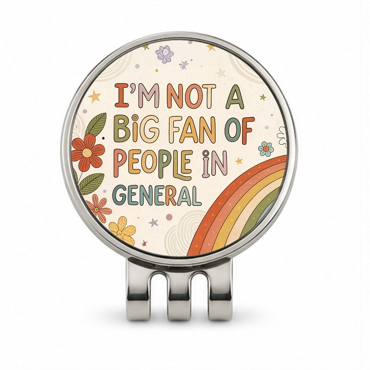 I'm Not A Big Fan Of People In General Funny Hippie Golf Hat Clip with Ball Marker