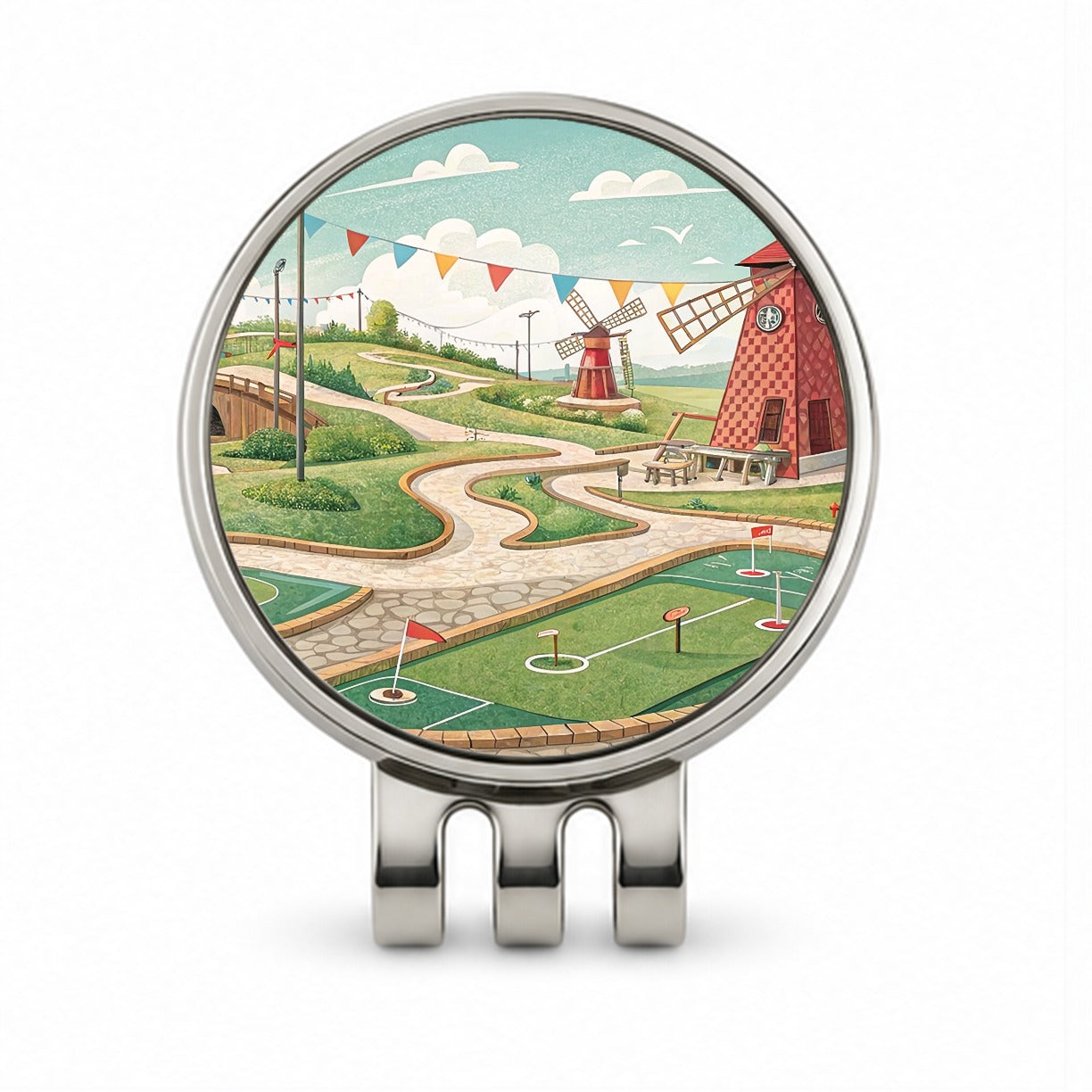 Miniature Golf Course Golf Hat Clip with Ball Marker