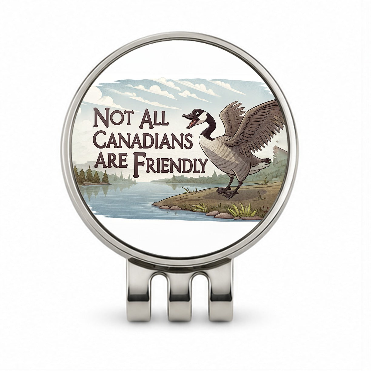 Not All Canadians Are Friendly Angry Canada Goose Funny Golf Hat Clip with Ball Marker