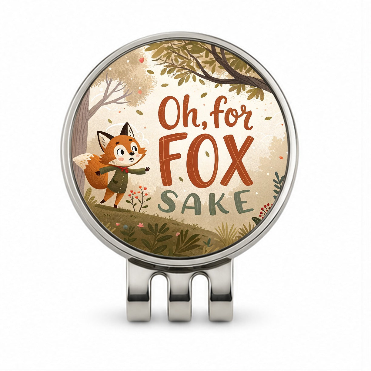 Oh For Fox Sake Funny Saying Golf Hat Clip with Ball Marker