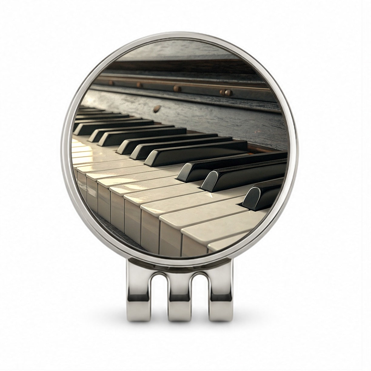 Piano Keys Close-up Golf Hat Clip with Ball Marker