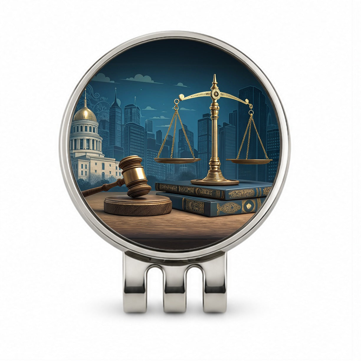 Scales Of Justice Legal Lawyer Judge Golf Hat Clip with Ball Marker