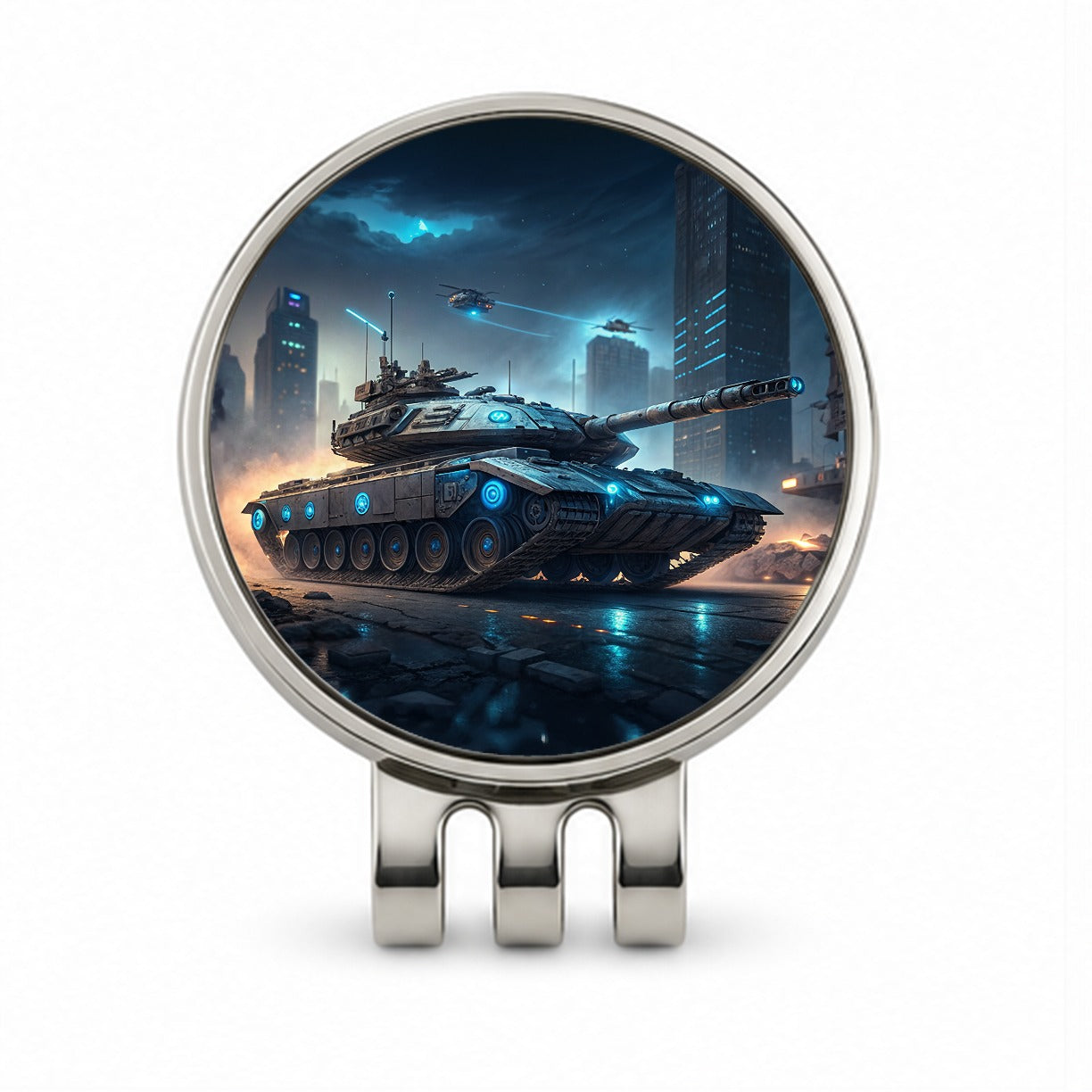 Sci-Fi Tank Urban Warfare Golf Hat Clip with Ball Marker