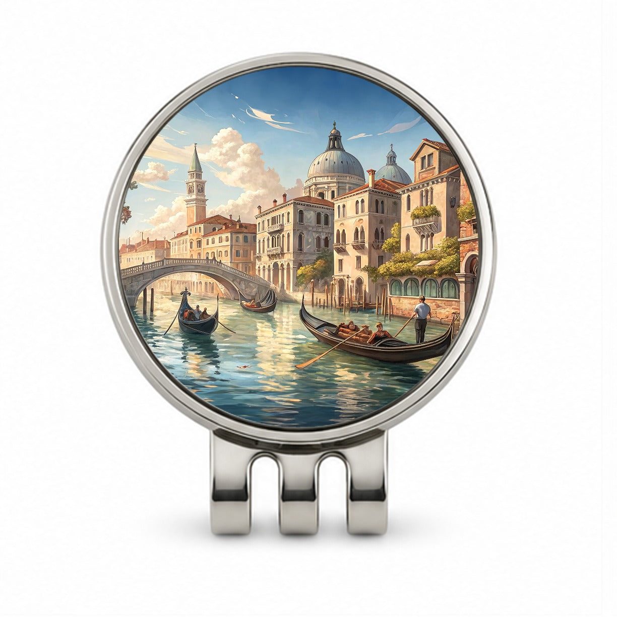 Venice Italy Canal Gondolas Golf Hat Clip with Ball Marker