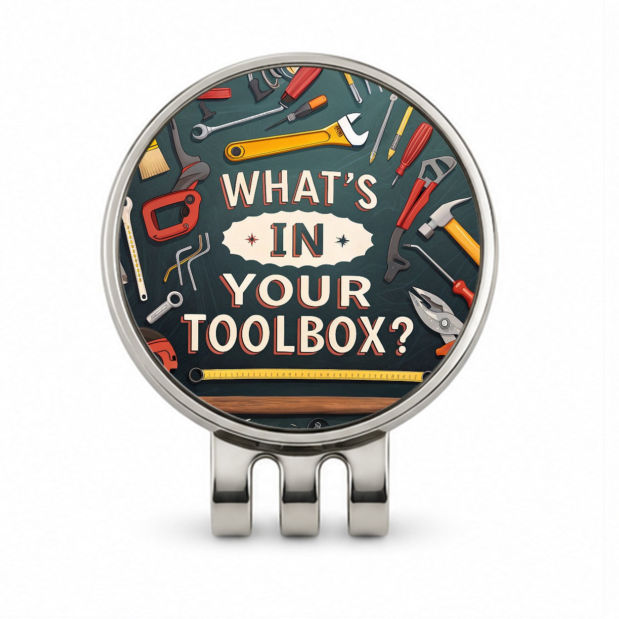 What's In Your Toolbox Golf Hat Clip with Ball Marker