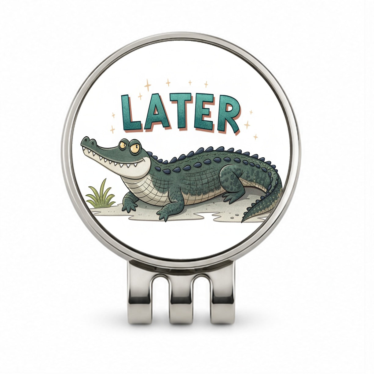 Later Alligator Funny Saying Golf Hat Clip with Ball Marker