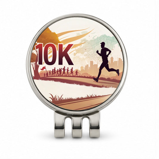 10k Marathon Running Jogging Golf Hat Clip with Ball Marker