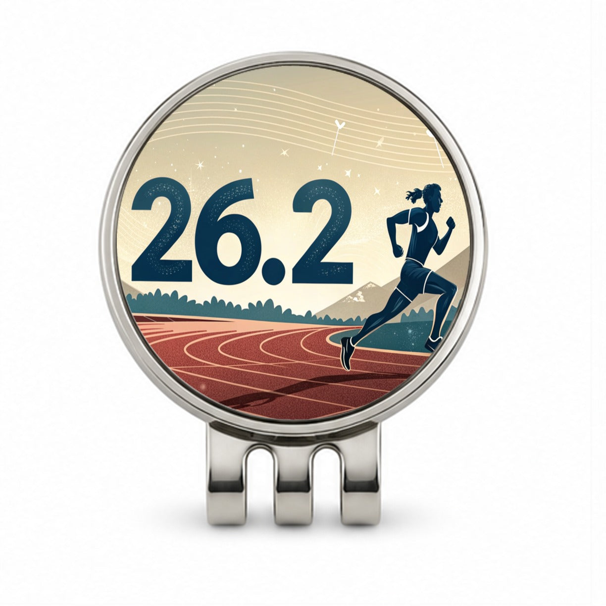 26.2 Marathon Running Jogging Track Golf Hat Clip with Ball Marker