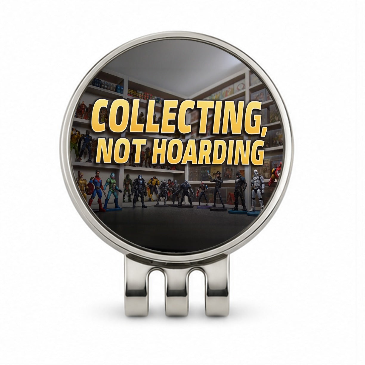 Collecting Not Hoarding Action Figures Funny Golf Hat Clip with Ball Marker