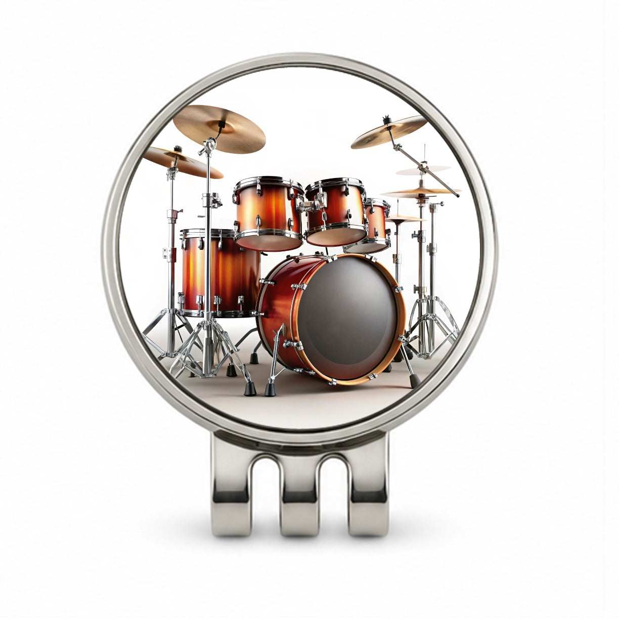 Drum Kit Golf Hat Clip with Ball Marker
