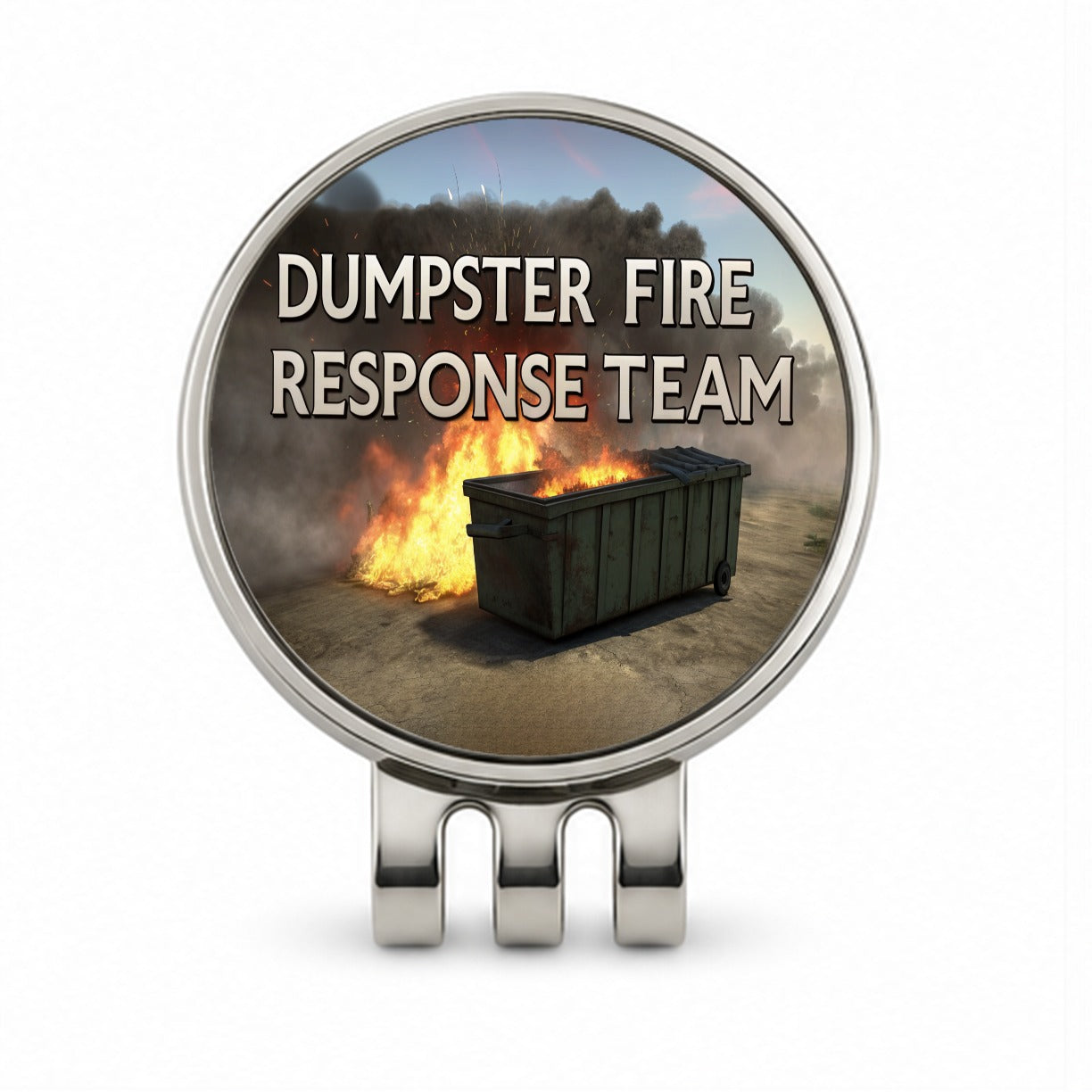 Dumpster Fire Response Team Funny Golf Hat Clip with Ball Marker