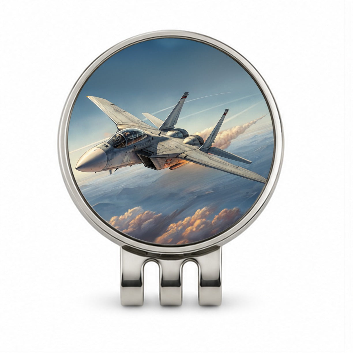 Tomcat Navy F-14 Air Superiority Plane In Flight Cold War Era Golf Hat Clip with Ball Marker