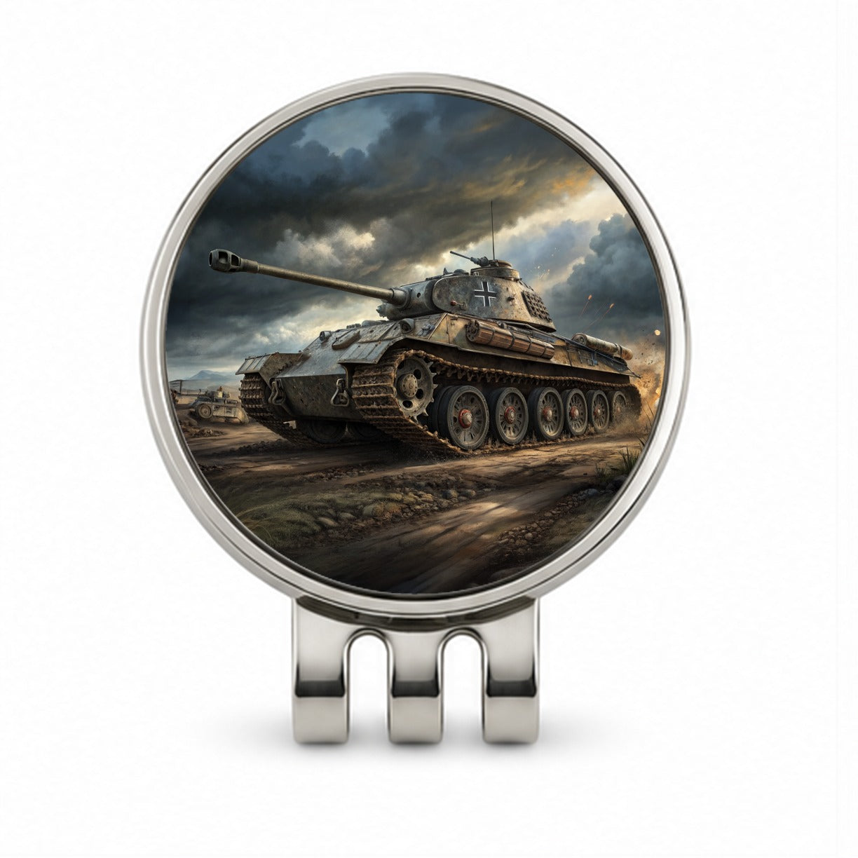 German Panther WWII Tank Golf Hat Clip with Ball Marker
