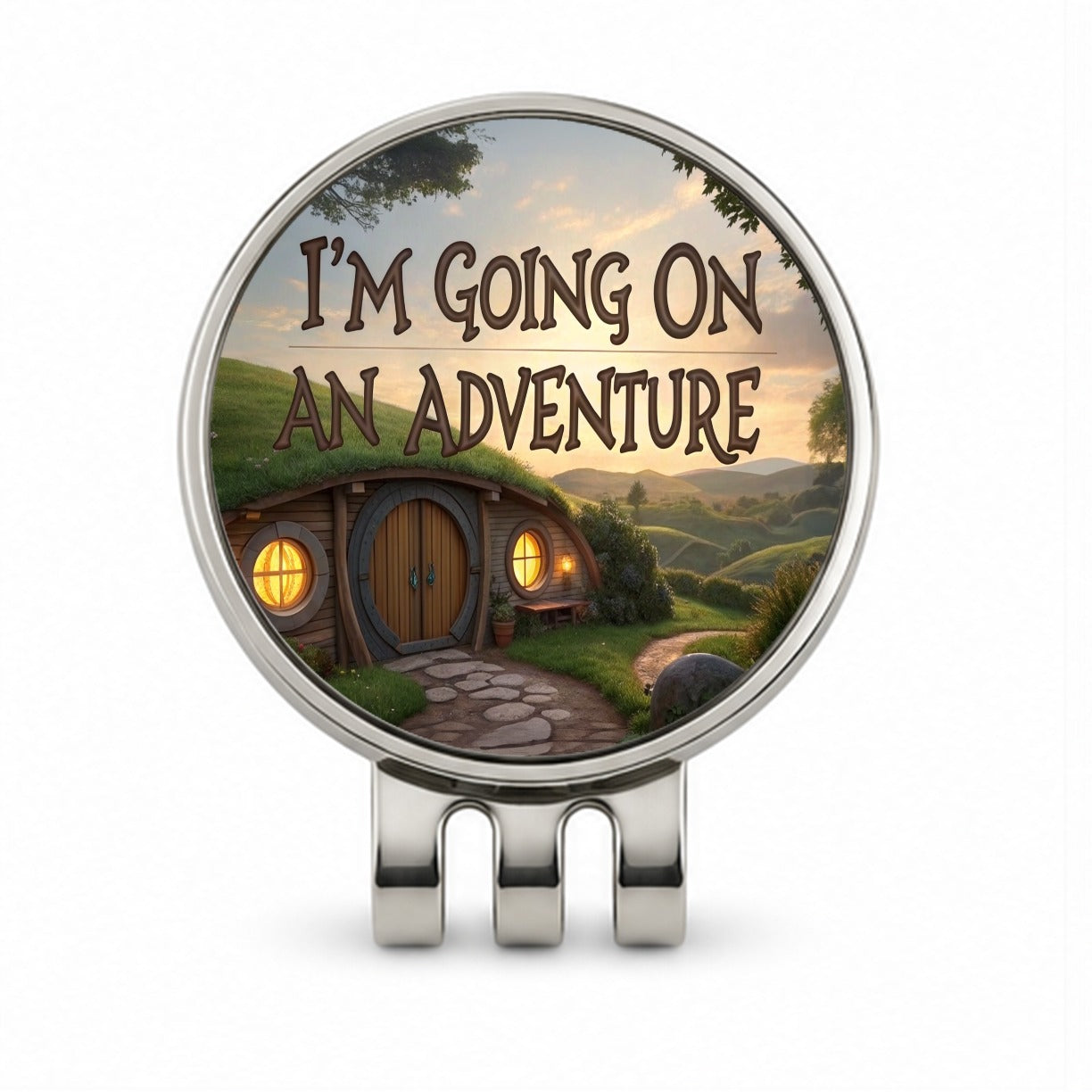 I'm Going On An Adventure Funny Fantasy Golf Hat Clip with Ball Marker