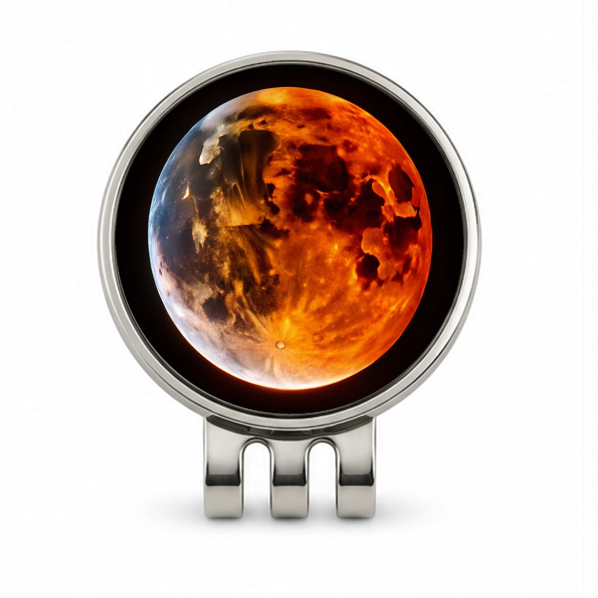 Lunar Eclipse Golf Hat Clip with Ball Marker