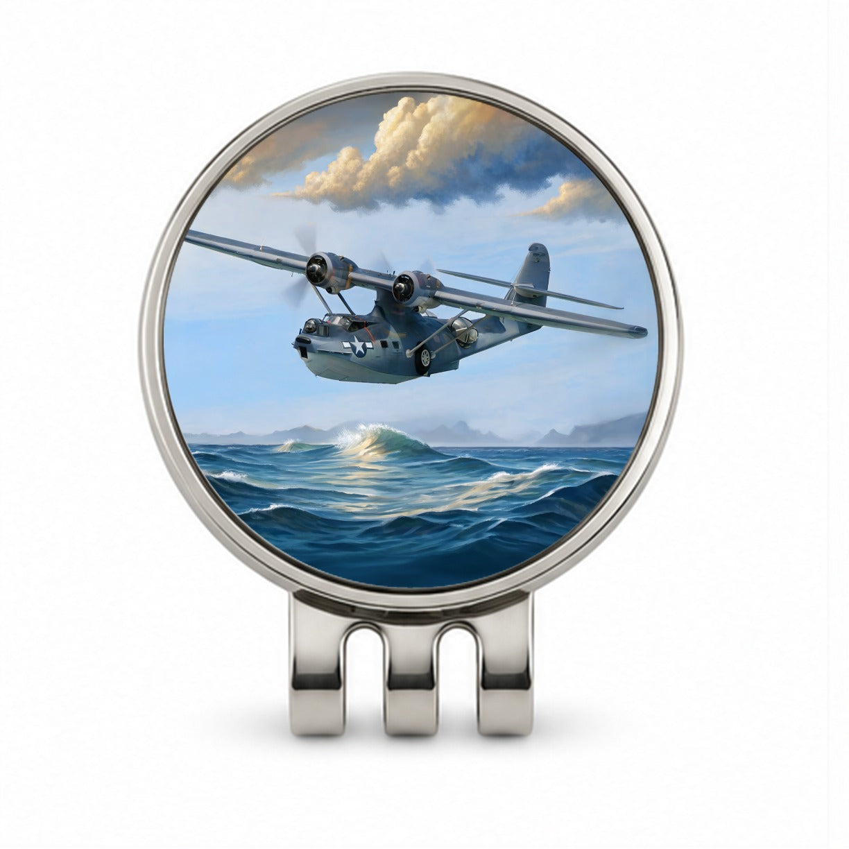 PBY Catalina Seaplane United States Navy Search Rescue WWII Golf Hat Clip with Ball Marker