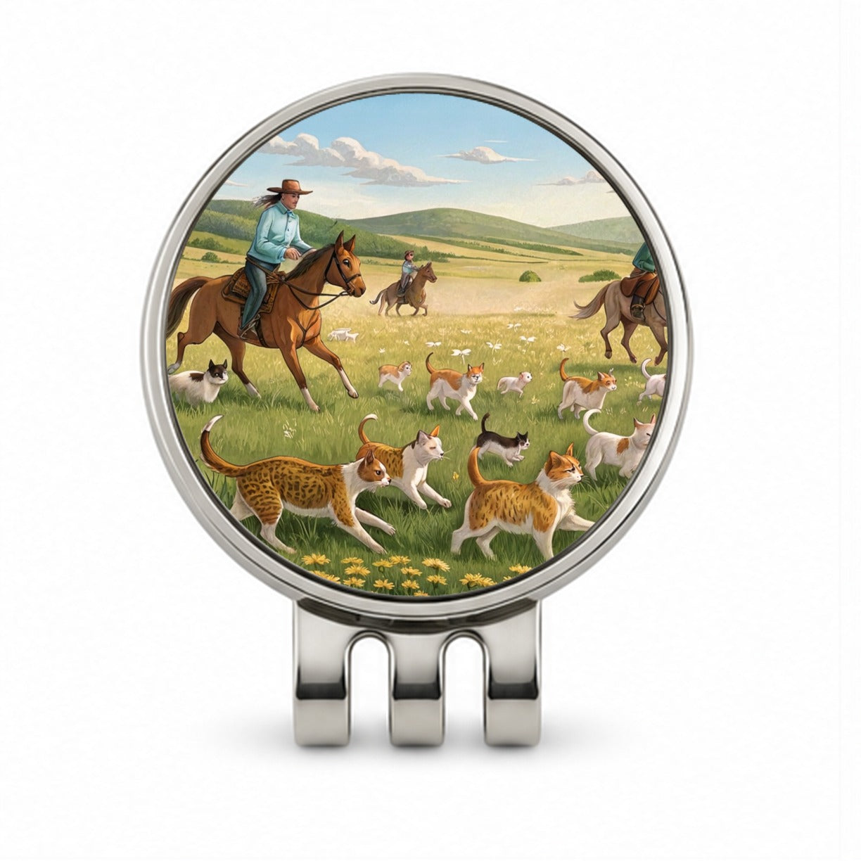 People Herding Cats Golf Hat Clip with Ball Marker