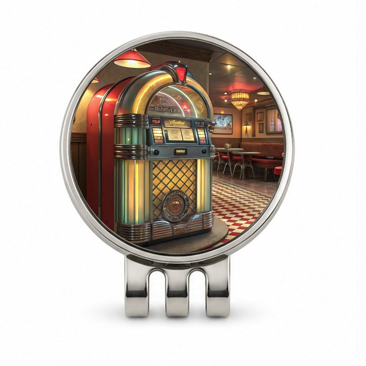 Classic Diner Jukebox Golf Hat Clip with Ball Marker