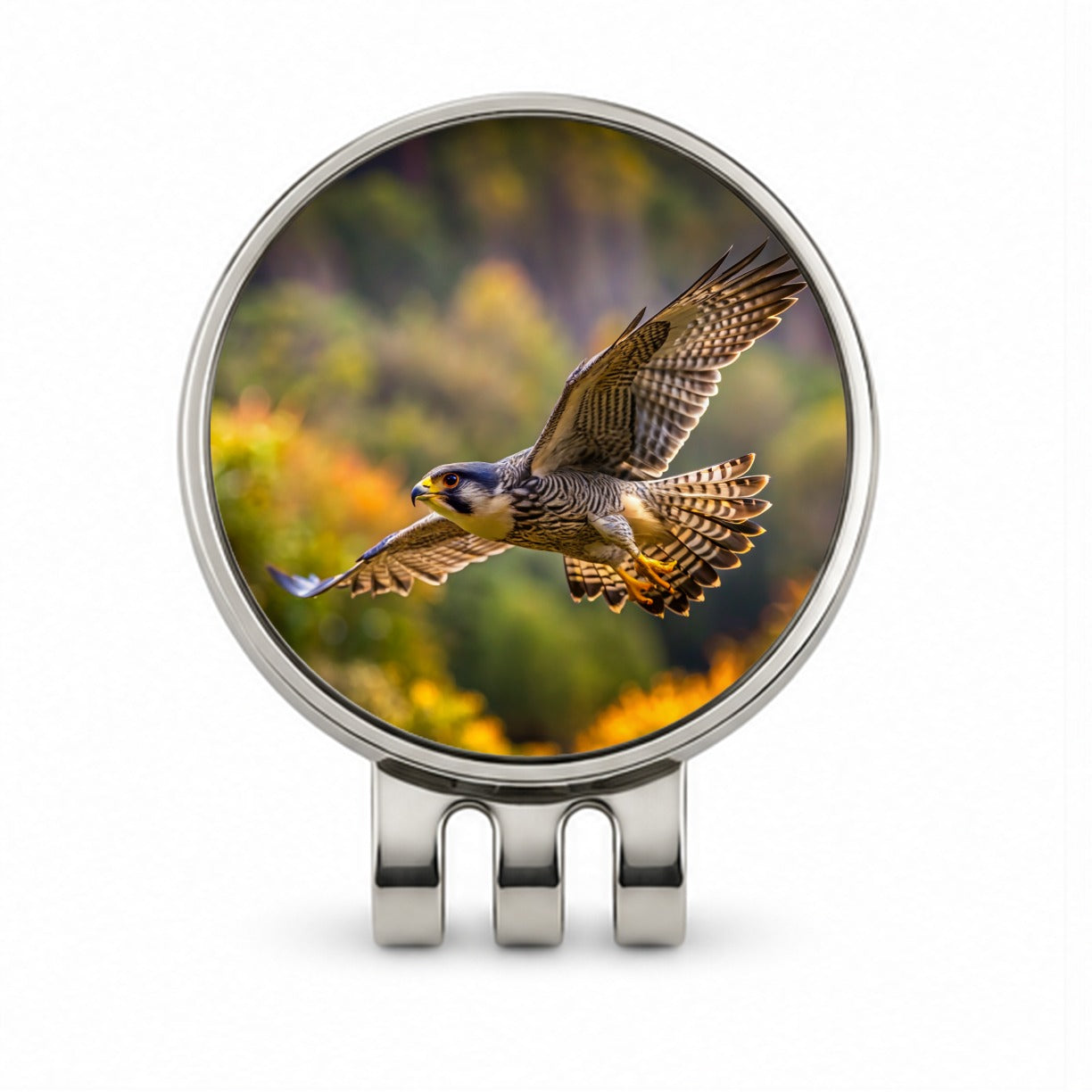 Falcon Raptor in Flight Golf Hat Clip with Ball Marker
