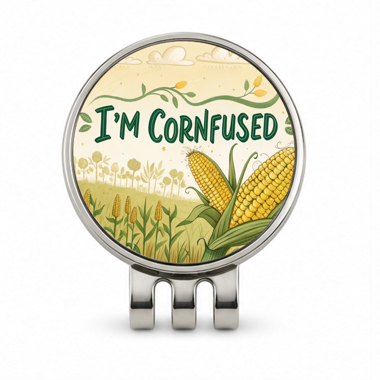 I'm Cornfused Funny Confused Golf Hat Clip with Ball Marker