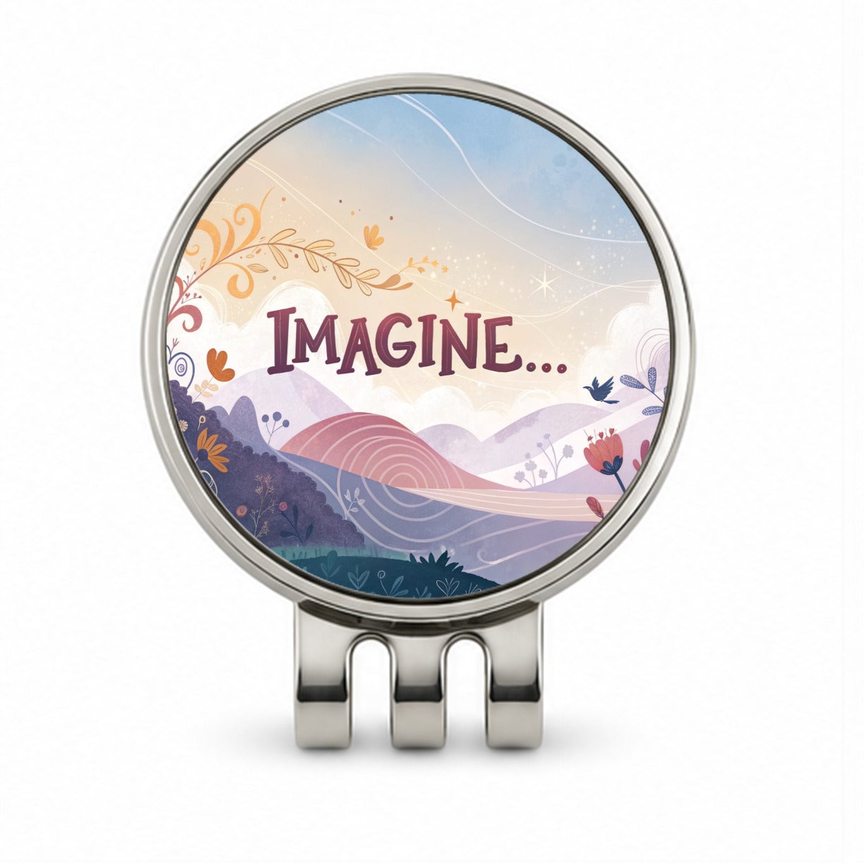 Imagine Inspirational Golf Hat Clip with Ball Marker