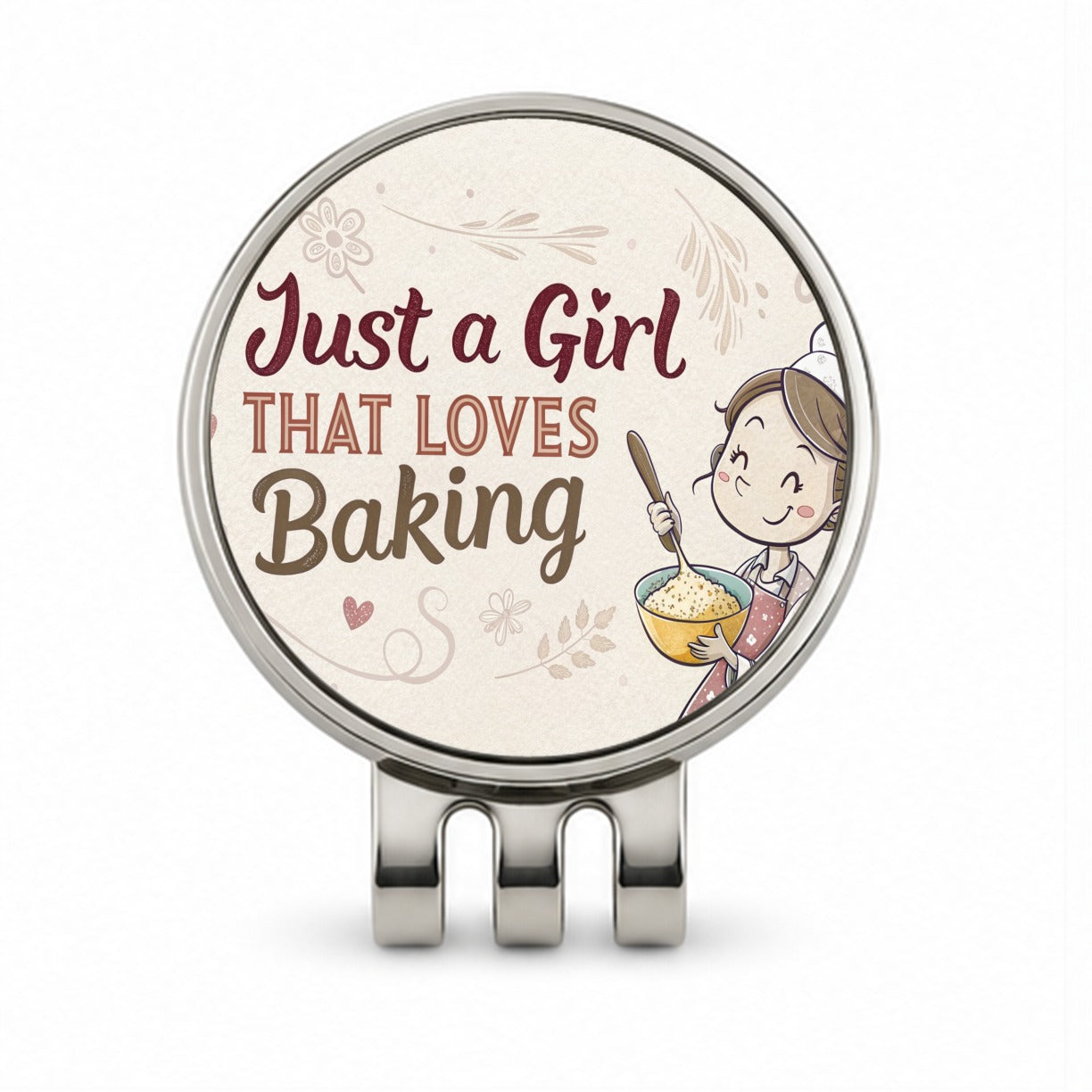 Just A Girl That Loves Baking Funny Golf Hat Clip with Ball Marker