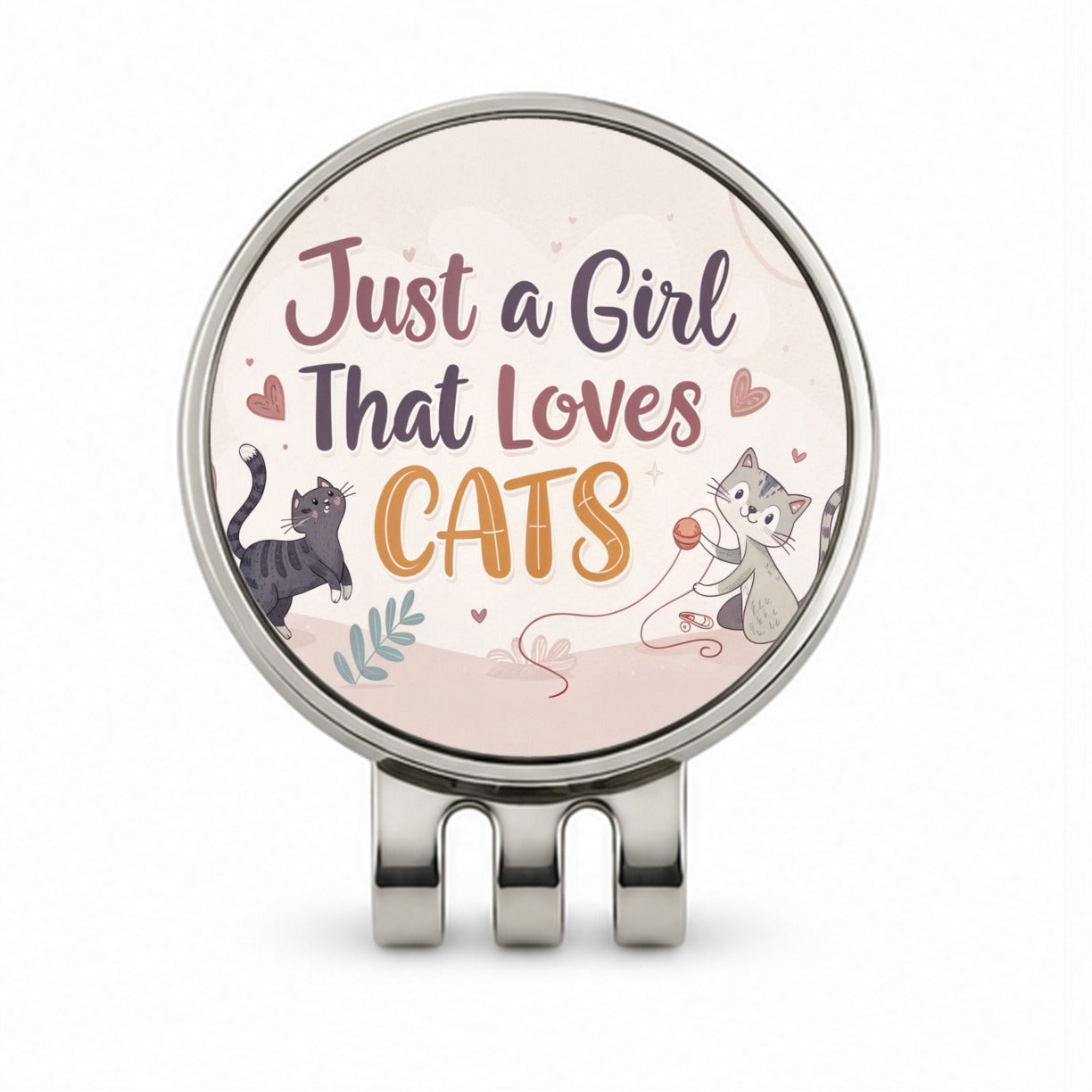 Just A Girl That Loves Cats Cute Golf Hat Clip with Ball Marker