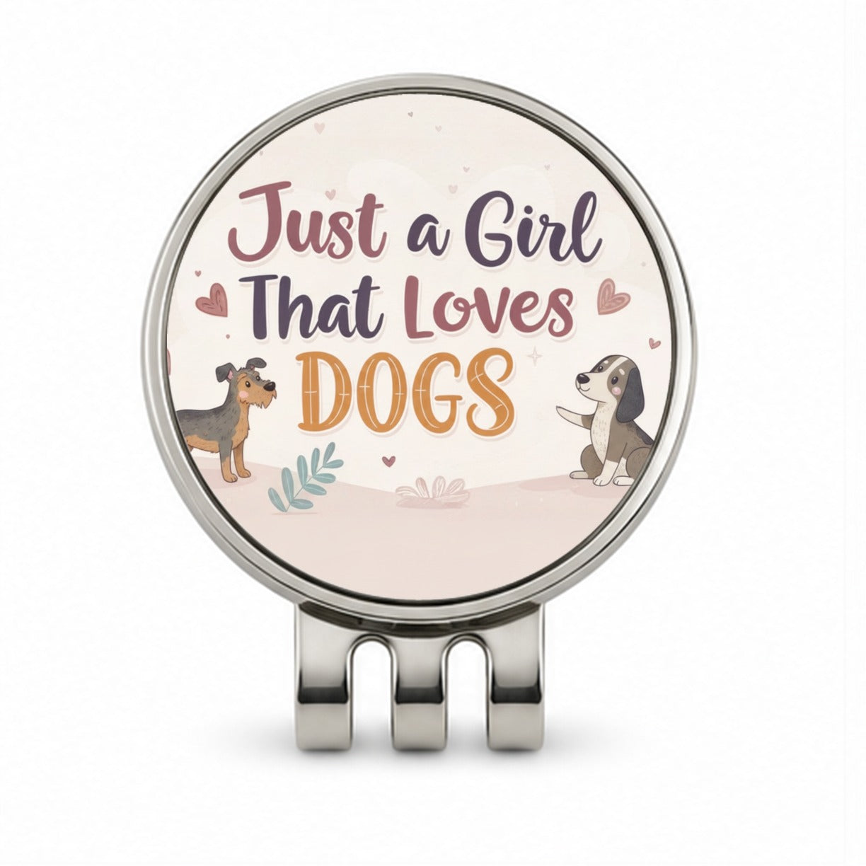 Just A Girl That Loves Dogs Golf Hat Clip with Ball Marker