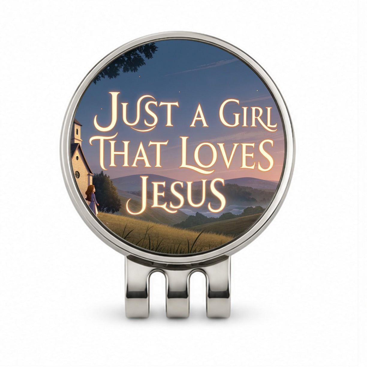 Just A Girl That Loves Jesus Religious Golf Hat Clip with Ball Marker