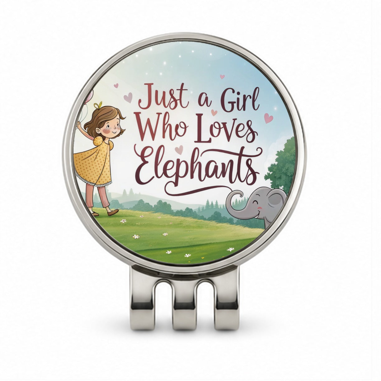 Just A Girl Who Loves Elephants Cute Golf Hat Clip with Ball Marker
