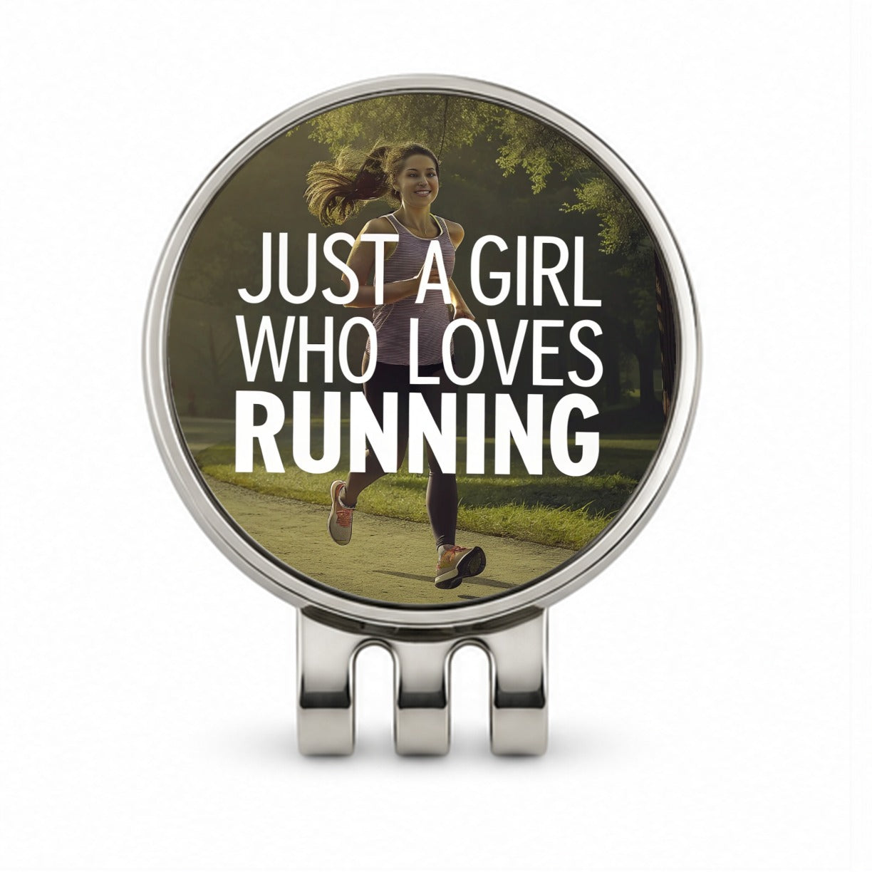 Just A Girl Who Loves Running Jogging Golf Hat Clip with Ball Marker