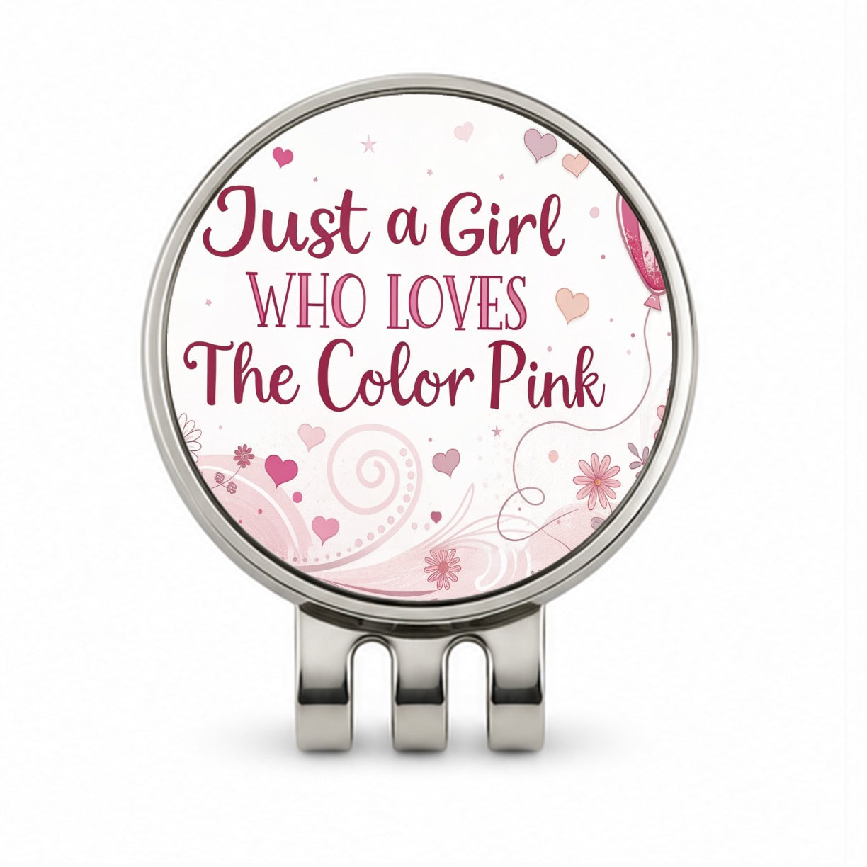 Just A Girl Who Loves The Color Pink Cute Golf Hat Clip with Ball Marker