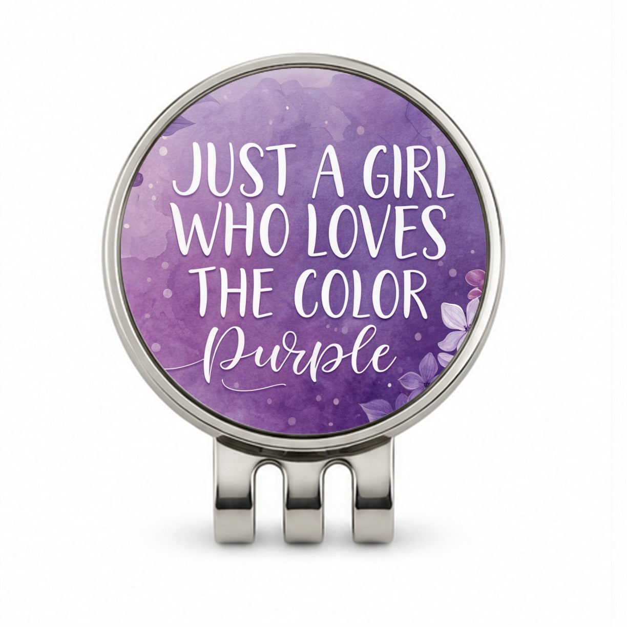 Just A Girl Who Loves The Color Purple Funny Golf Hat Clip with Ball Marker