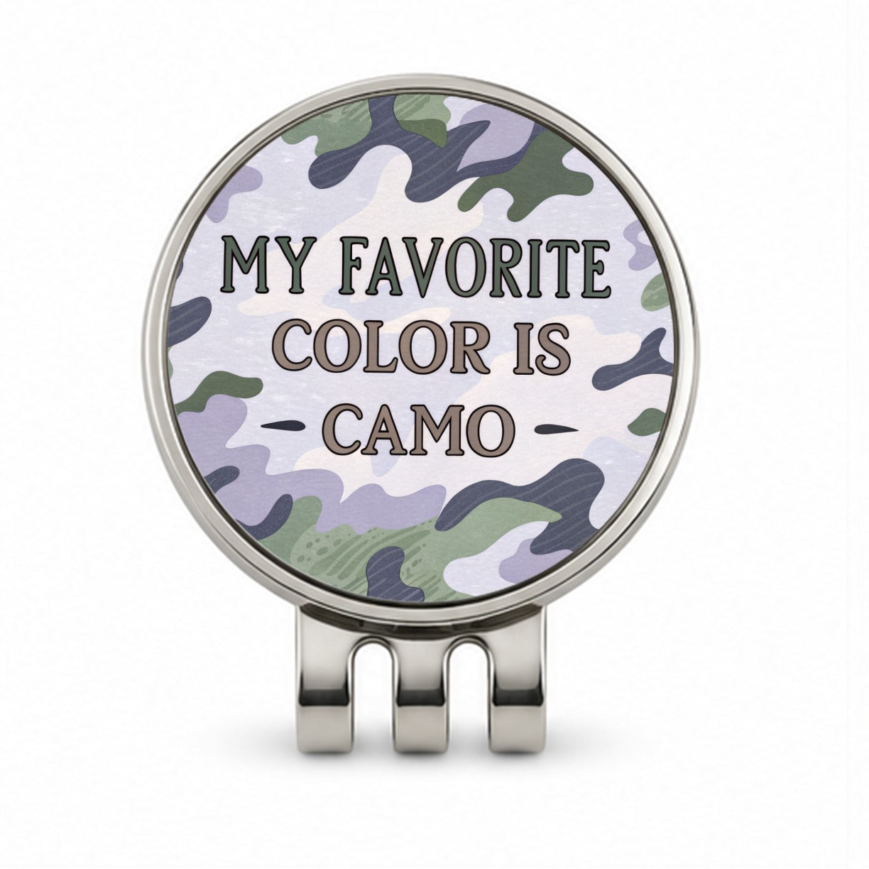 My Favorite Color Is Camo Military Camouflage Golf Hat Clip with Ball Marker