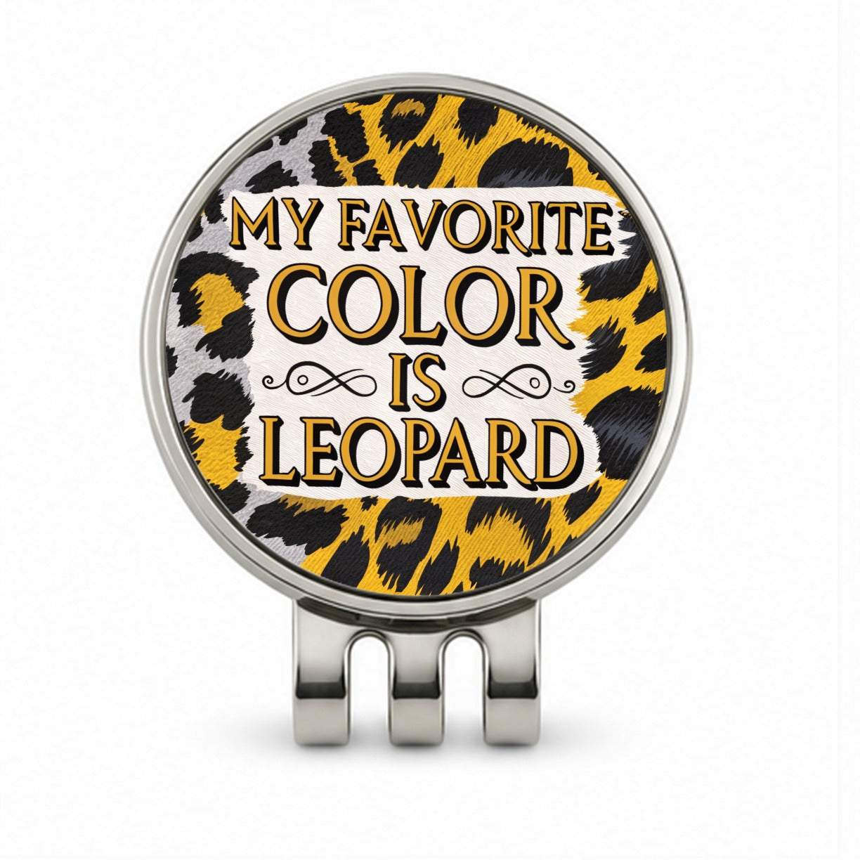 My Favorite Color Is Leopard Funny Golf Hat Clip with Ball Marker