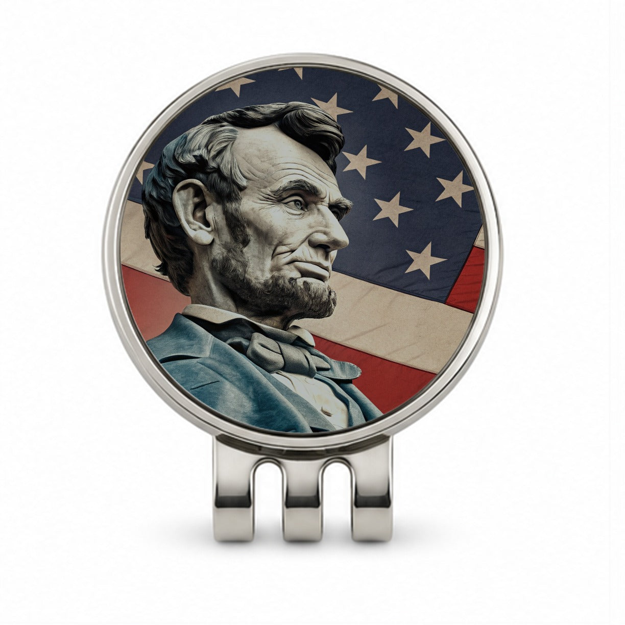 Abraham Lincoln American President Golf Hat Clip with Ball Marker