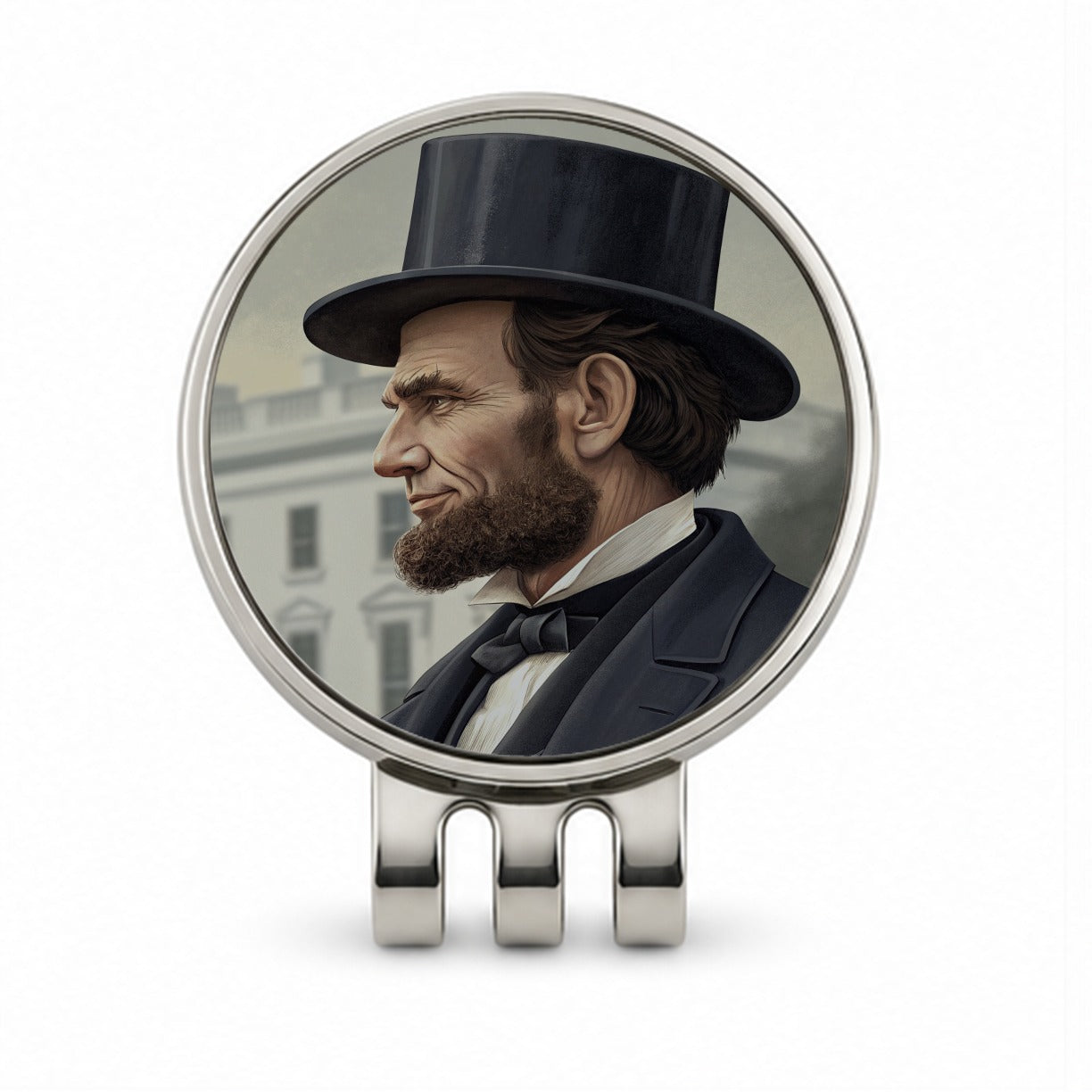 Abraham Lincoln White House Golf Hat Clip with Ball Marker