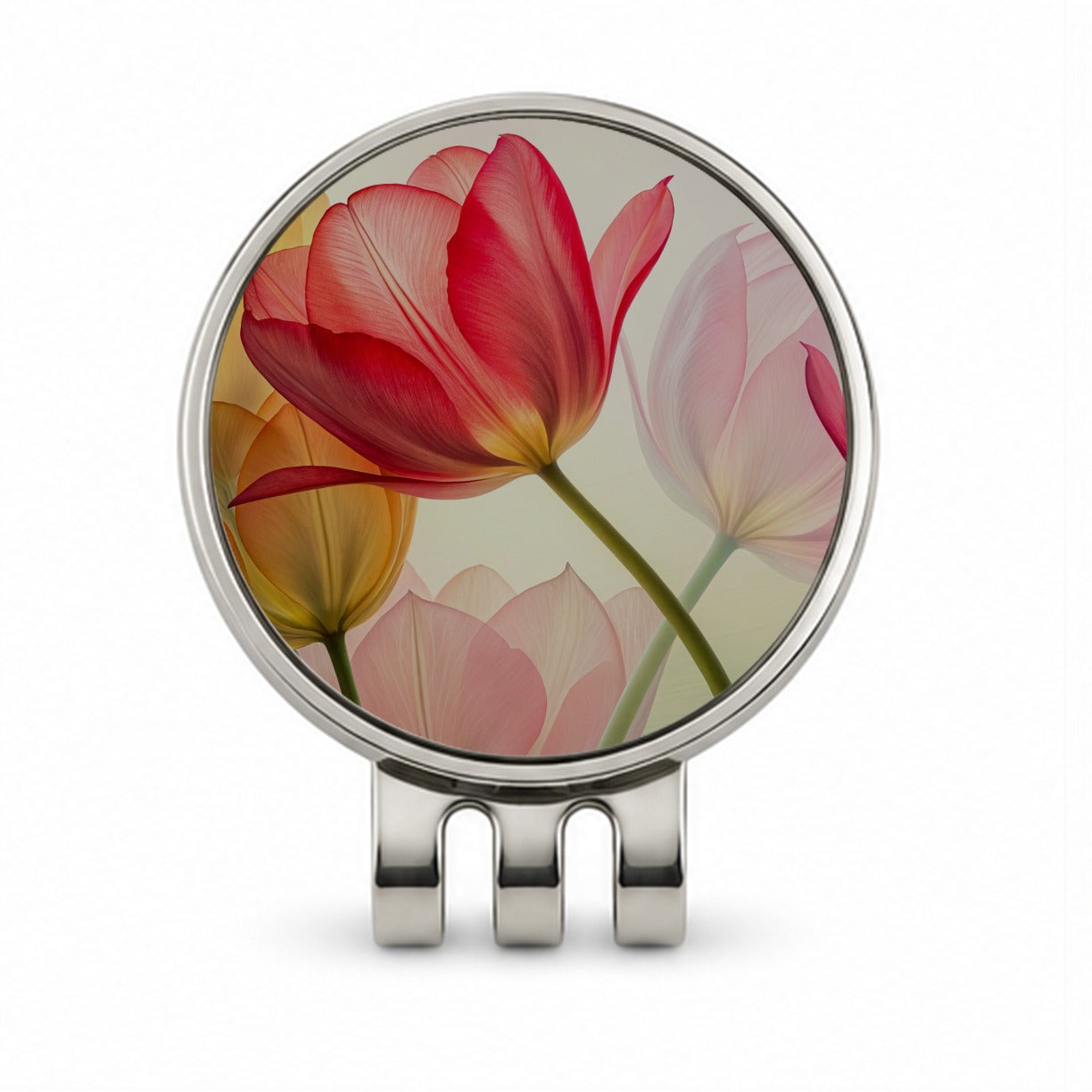 Abstract Tulips Golf Hat Clip with Ball Marker