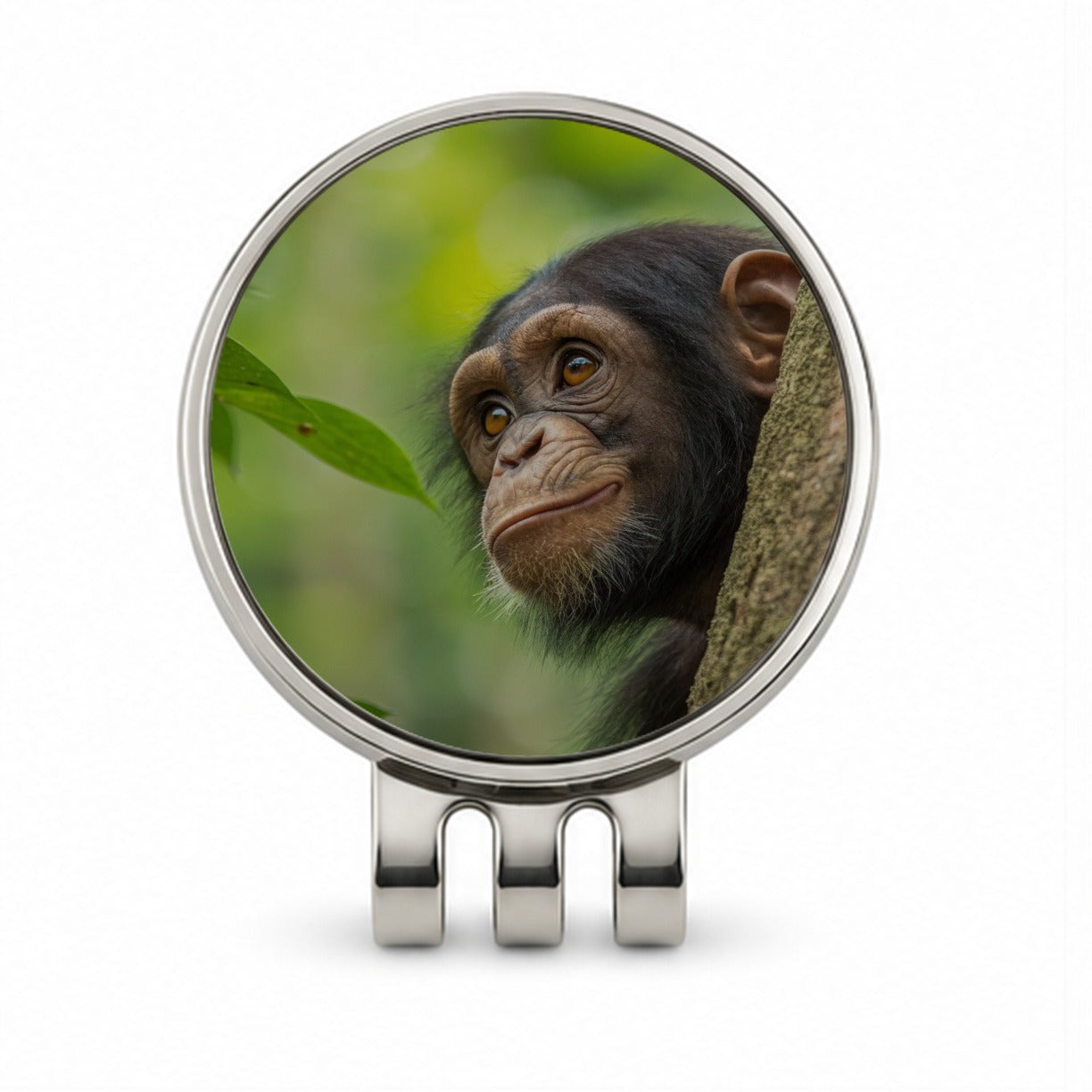 African Chimpanzee Safari Wildlife Golf Hat Clip with Ball Marker