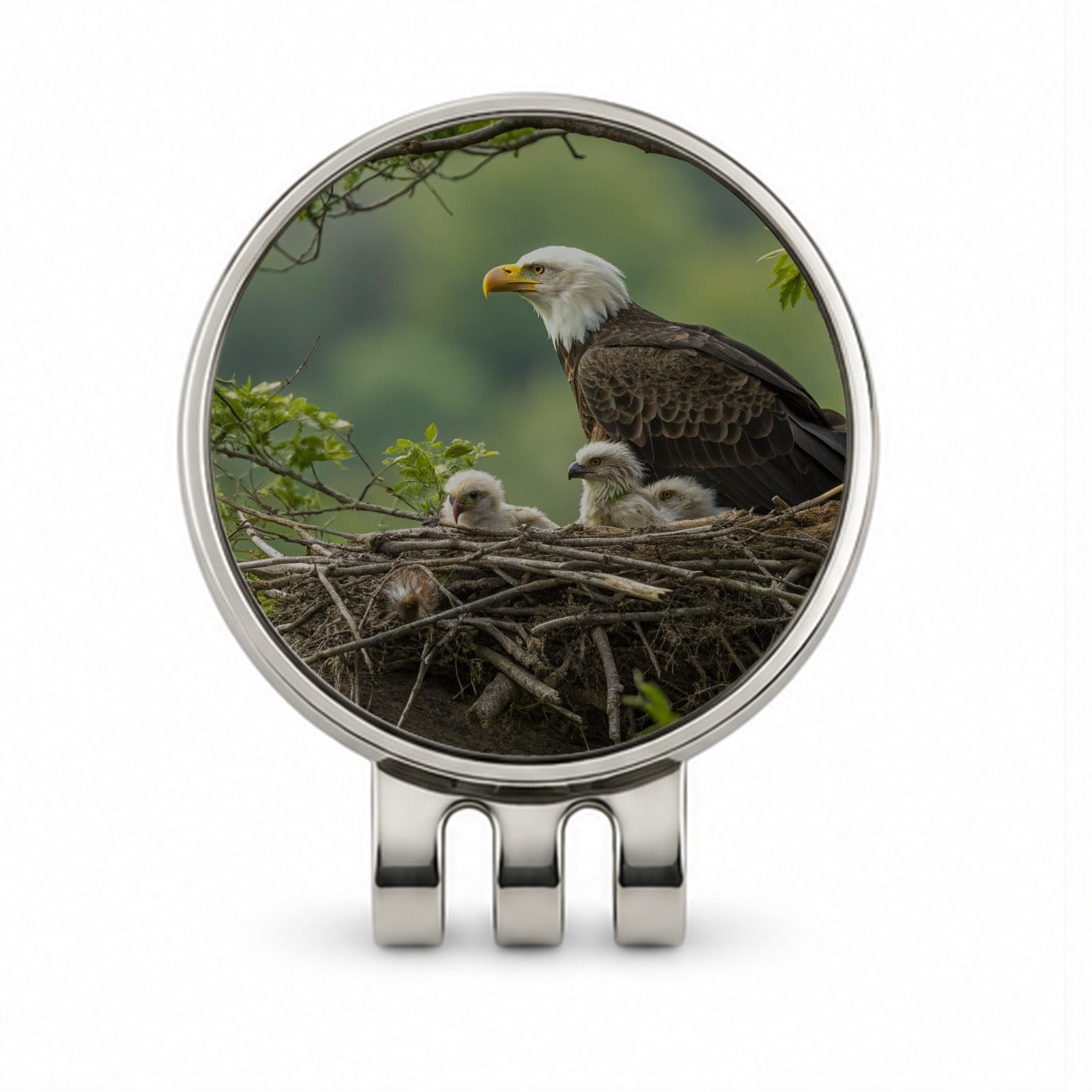 Bald Eagle Babies In Nest Golf Hat Clip with Ball Marker