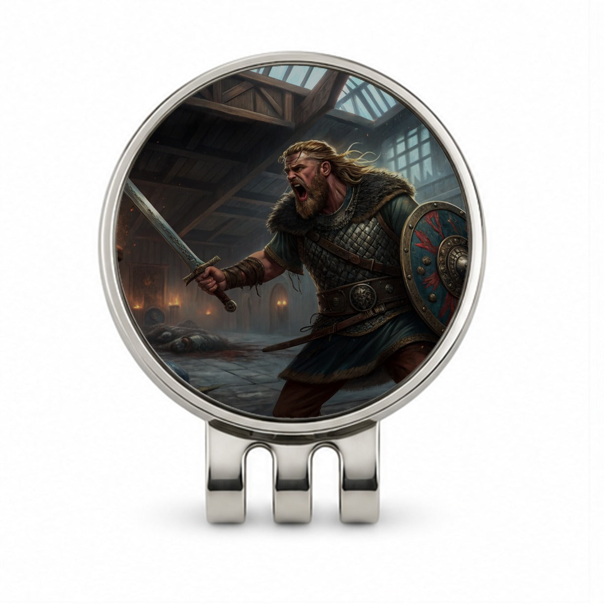 Beowulf Viking Warrior Golf Hat Clip with Ball Marker