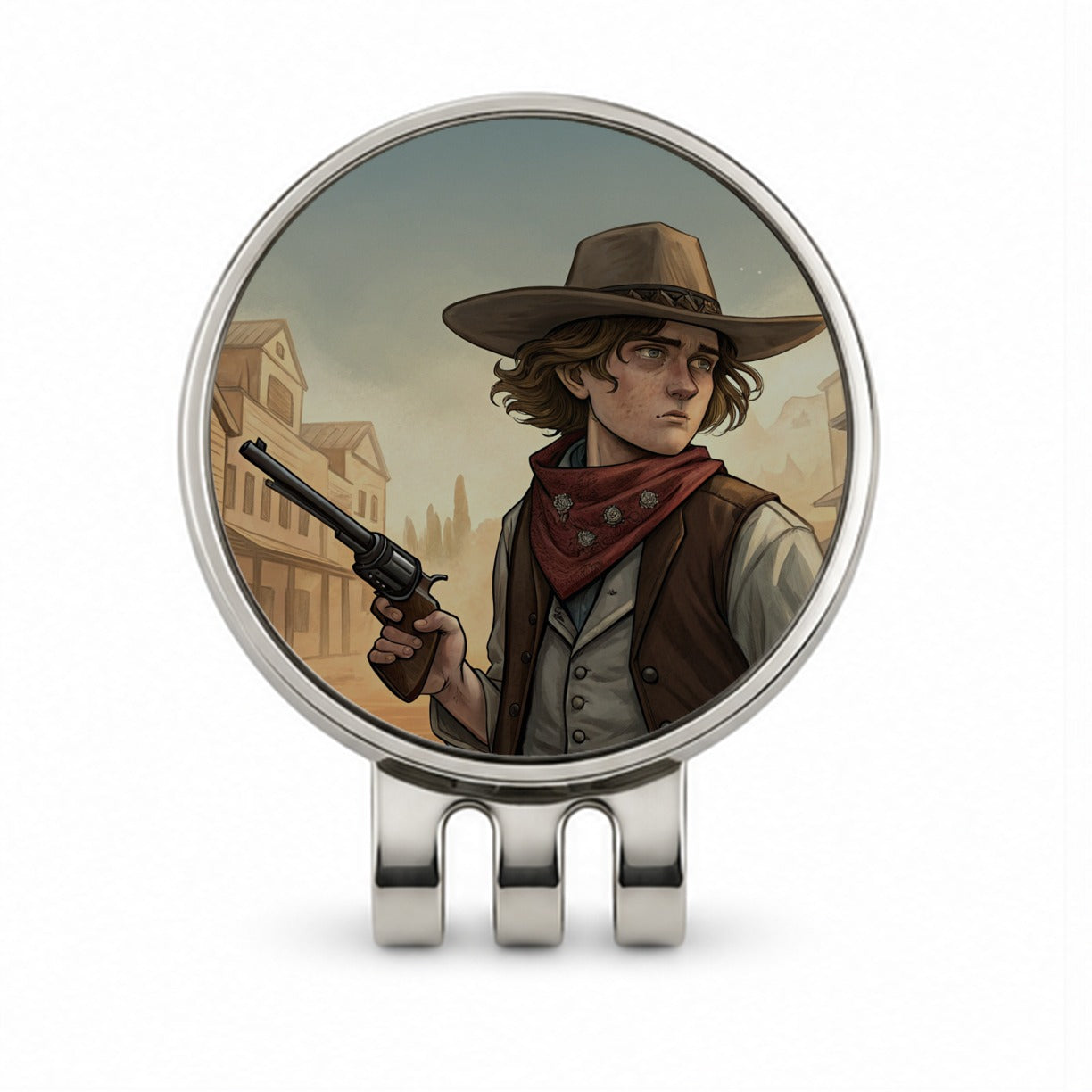Billy the Kid Outlaw Golf Hat Clip with Ball Marker