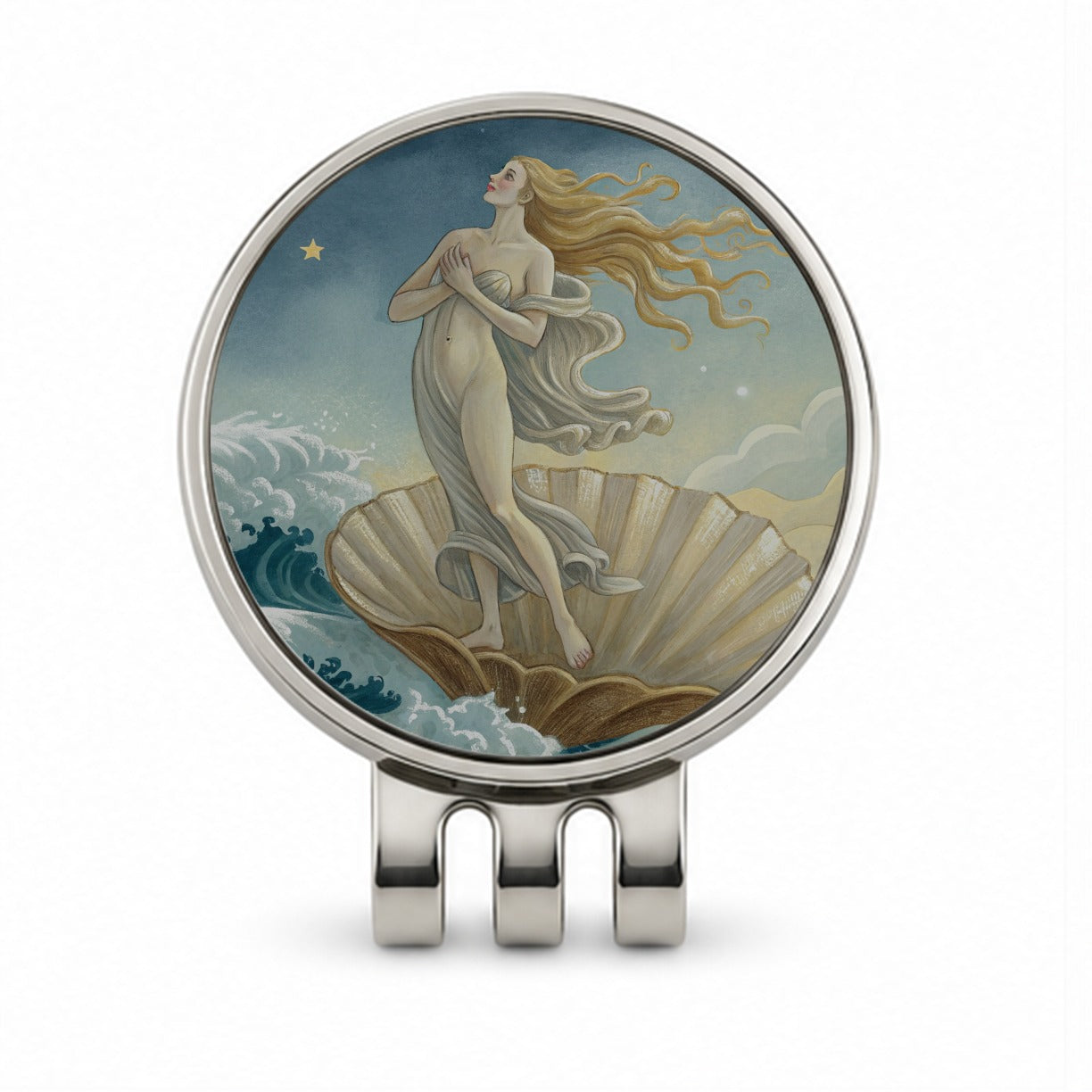 Birth Of Venus Art Inspired Golf Hat Clip with Ball Marker