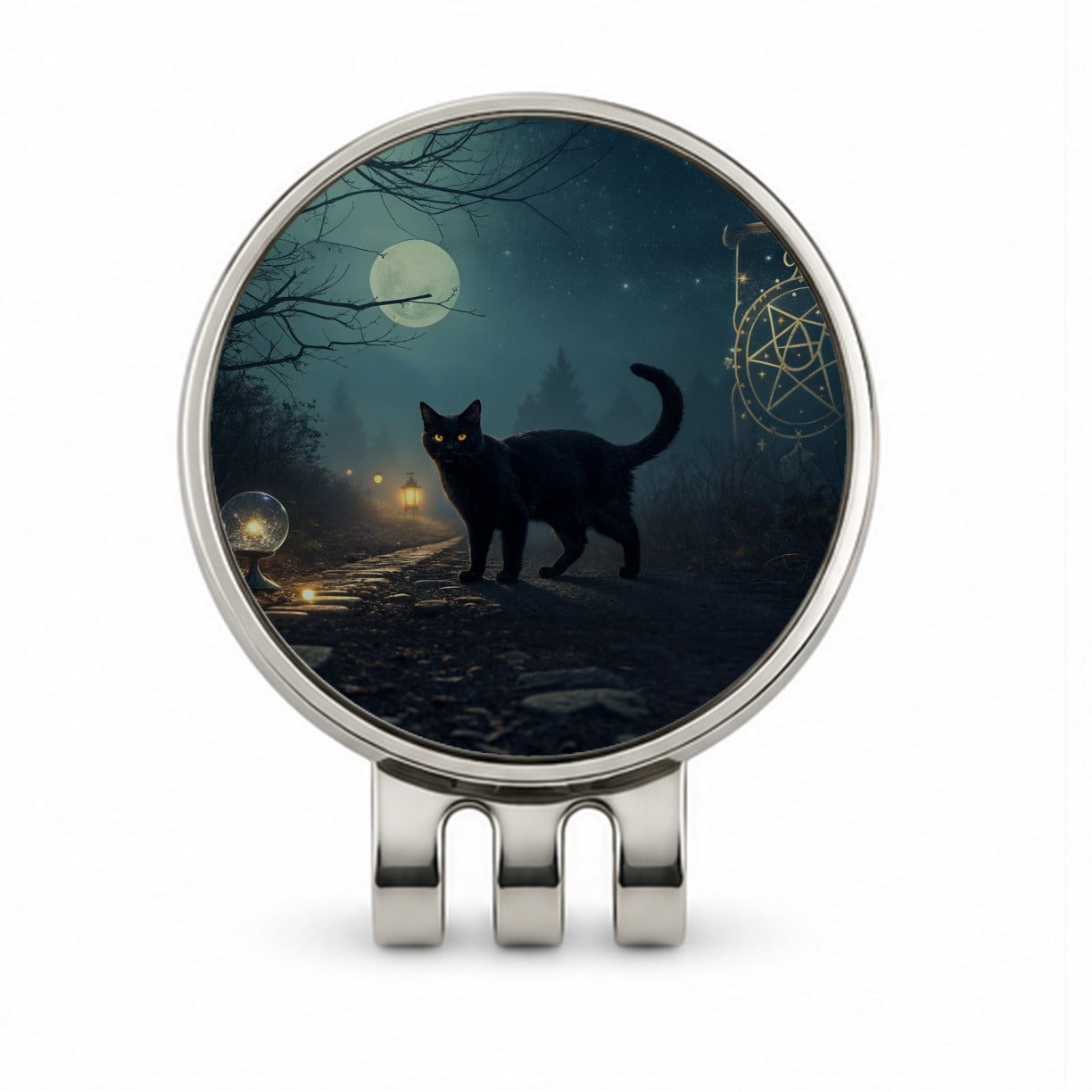 Black Cat Tarot Mystic Golf Hat Clip with Ball Marker