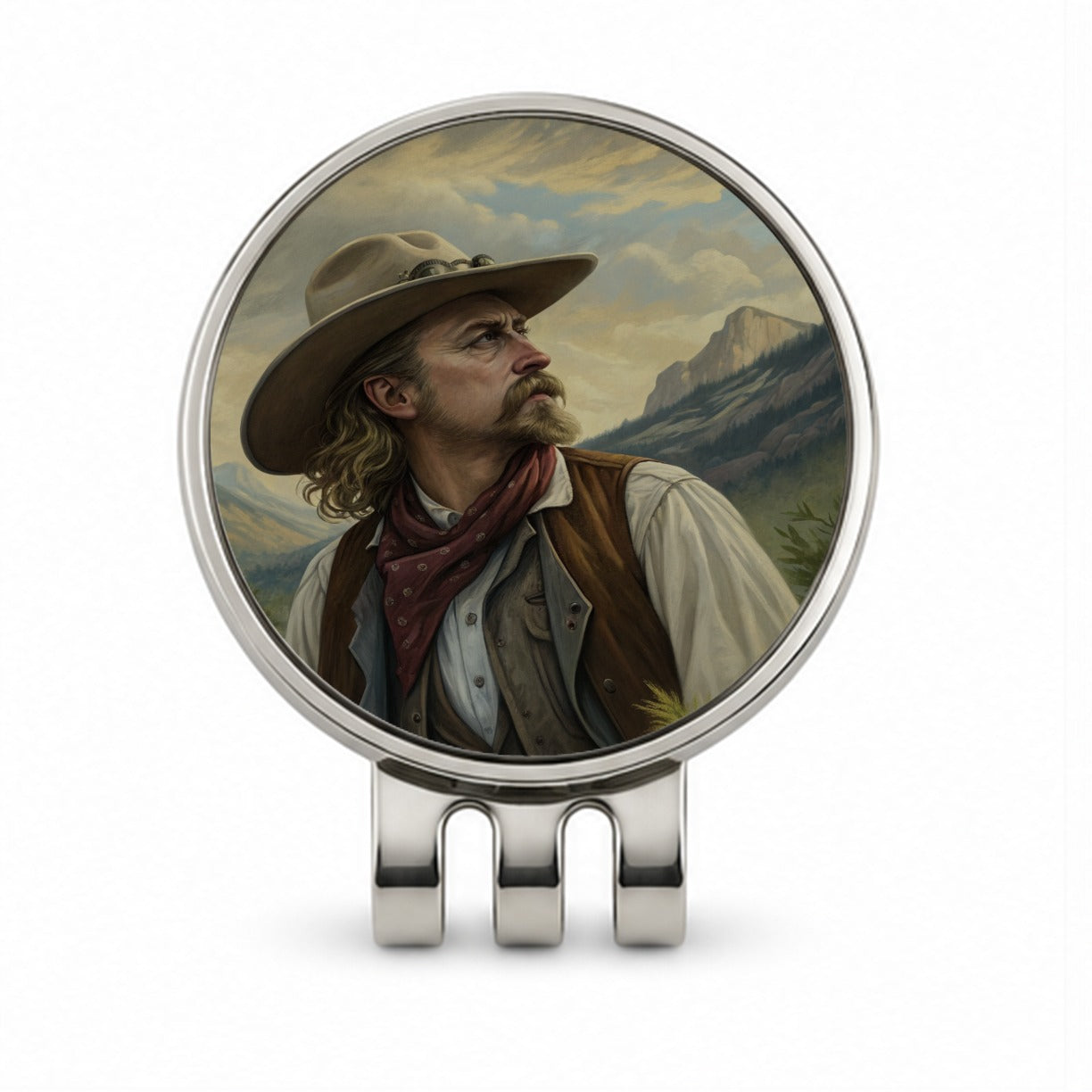 Buffalo Bill Wild West Golf Hat Clip with Ball Marker