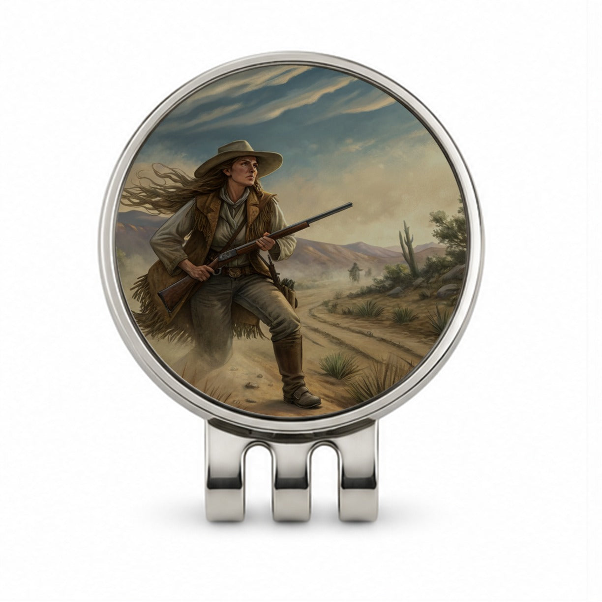 Calamity Jane Wild West Golf Hat Clip with Ball Marker