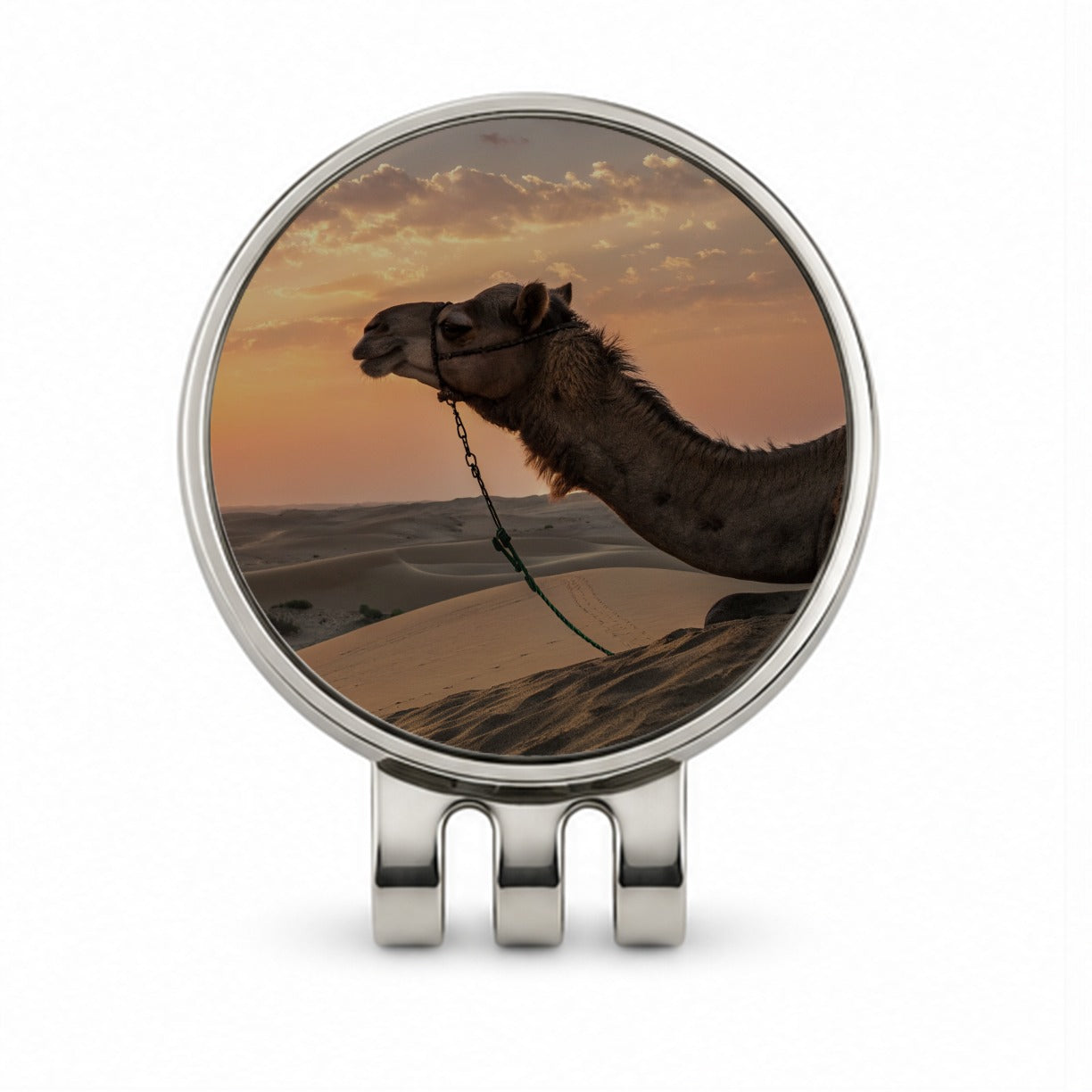 Camel Desert At Sunset Golf Hat Clip with Ball Marker