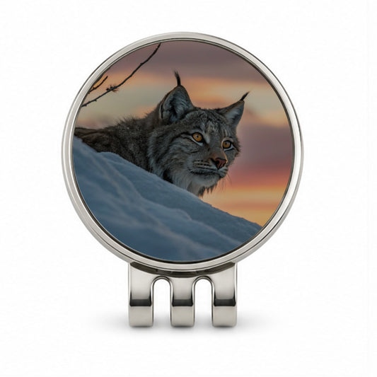 Canada Lynx At Sunset Golf Hat Clip with Ball Marker
