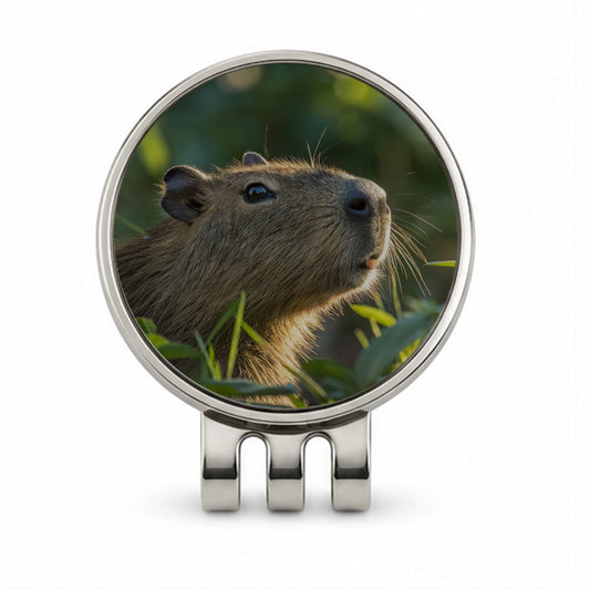 Capybara Wildlife Nature Scene Golf Hat Clip with Ball Marker