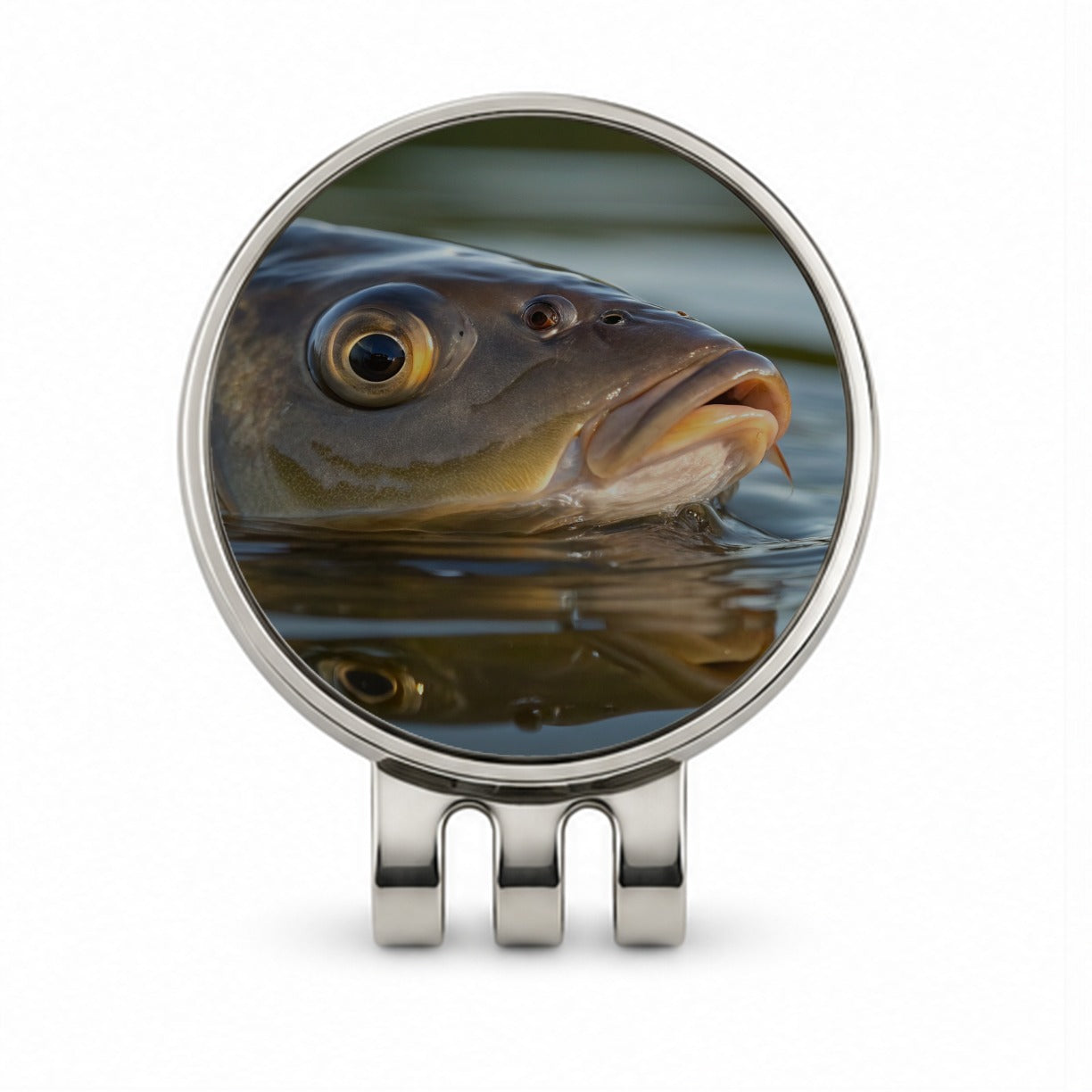 Carp Fishing Freshwater Wildlife Golf Hat Clip with Ball Marker